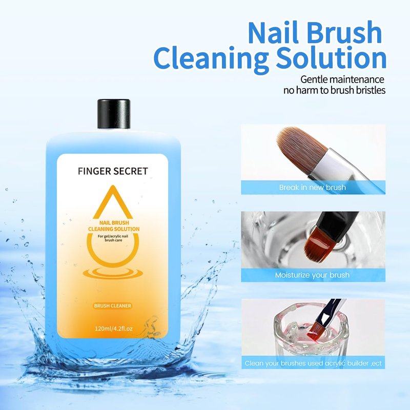 Acrylic Liquid Monomer 120m Nail Liquid Monomer for Acrylic Nails & 120ml Acrylic Brush Cleaner for Cleaning Acrylic Powder Brushes Nails Acrylic Nail Kit