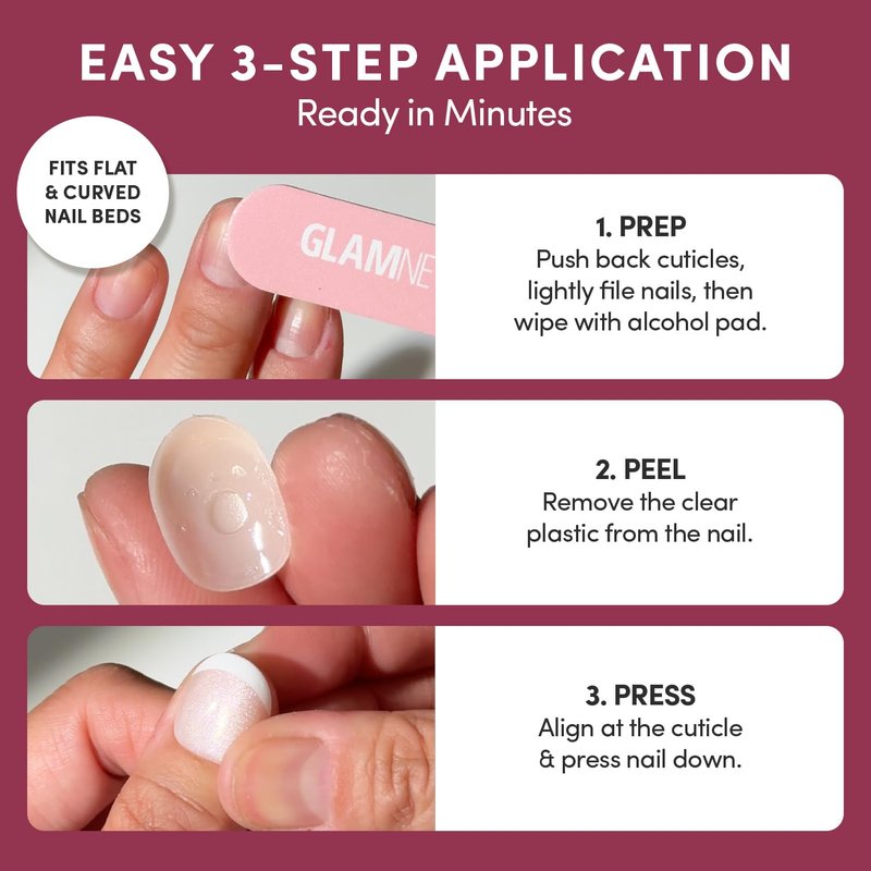 Glamnetic Quick Press Mani - Mess-Free Peel and Stick Almond Nails | Lime Beam, 15 Sizes, 30 Nail Kit
