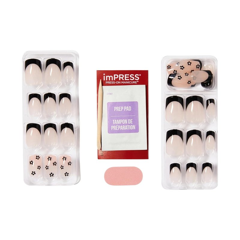 KISS Impress No Glue Mani Press-On Nails - 30 Pcs Easy Apply & Hassle-Free Removal | So Lucky Design