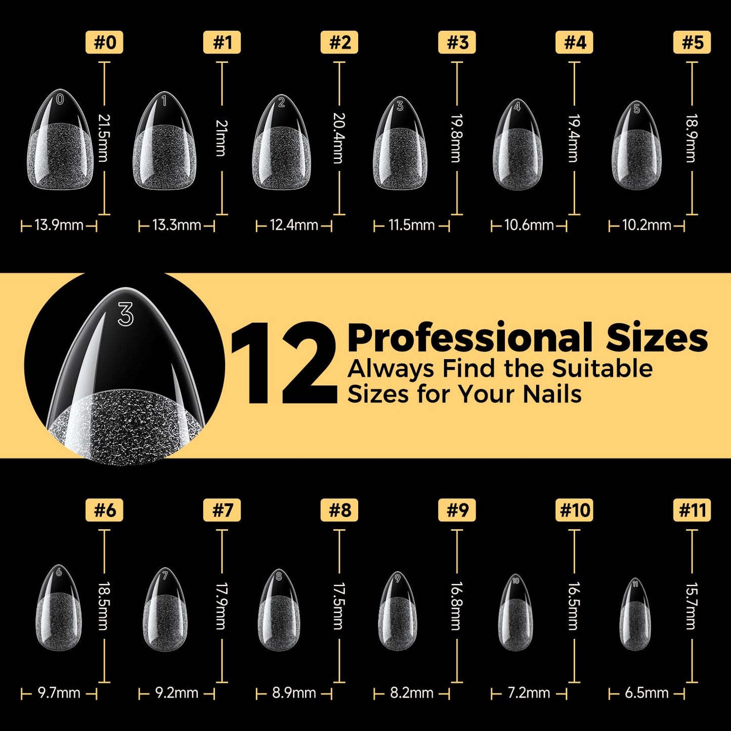 UNA GELLA Almond Nail Tips - 240 Pcs Pre-Shaped Short Gel Fake Nails | Full Cover, Soft & Easy DIY