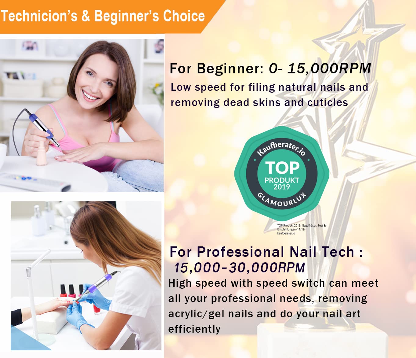 Upgraded Nail Drill Electric Nail File, JD700 Nail Drills for Acrylic Nails Professional 30000RPM Manicure Pedicure Grinding Tools Acrylic Nail Drill for Nail Dip Kit Acrylic Powder Poly Nail Gel B-01