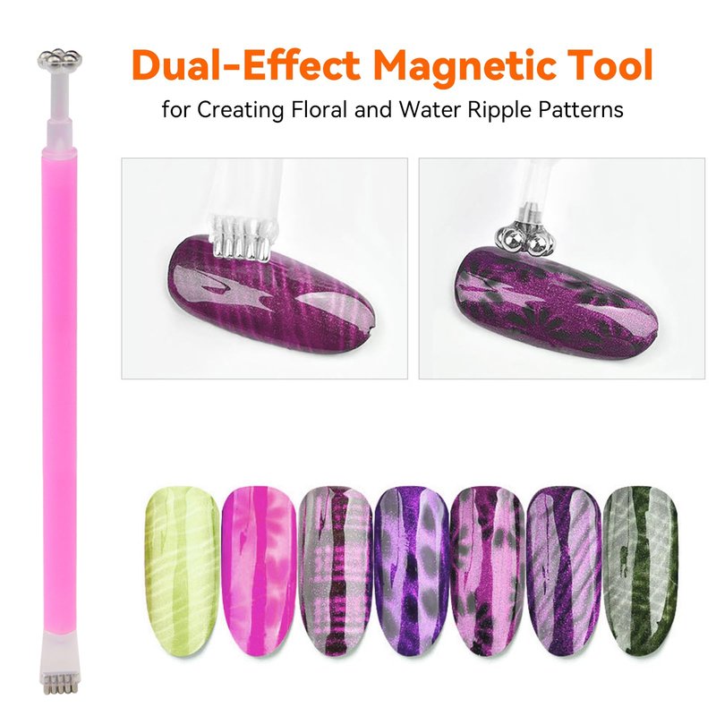 ESUOHYM Cat Eye Magnetic for Nails,Cat Eye Gel Nail Polish Magnet Tool Set Heart Flower French Liner Effect Nail Magnet for Nail Design,Multifunctional Magnetic Nail Tools for Nail Art Home Salon