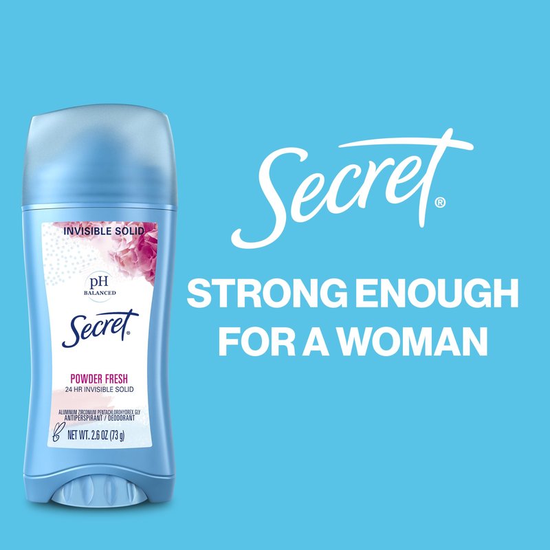 Secret Wide Solid Antiperspirant and Deodorant for Women, 24hr Sweat and Odor Protection, Stay Fresh & Dry All Day Long, pH-Balanced Formula, Powder Fresh Scent, 2.7 oz (3 pack)
