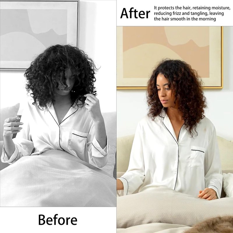 Satin Silk Bonnet for Curly Hair - Double-Layer Adjustable Sleep Cap | Large Size for Women