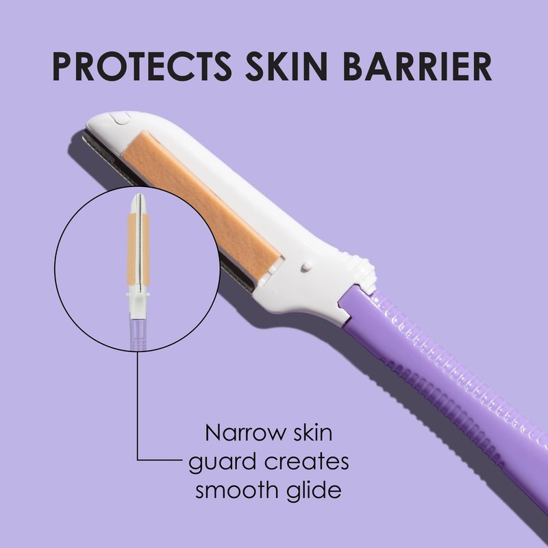 Japonesque Soothe+ Disposable Dermaplane Razor for Women Face; Facial Exfoliation, Hair Removal, Eyebrow Razor & Face Shaver for Women & Men. With Nourishing Jojoba. Stainless Steel Shave Tool Kit 3pc