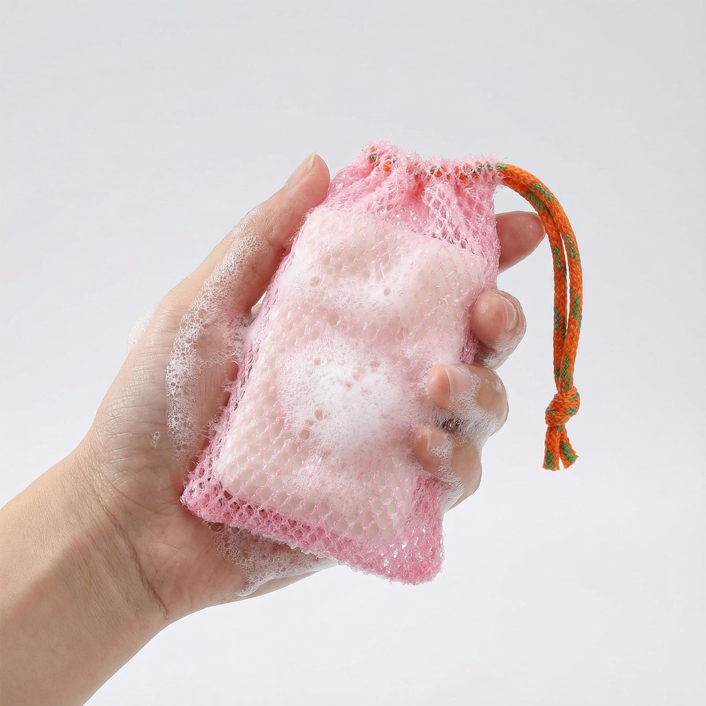 XLIUAX 6 Pack Exfoliating Mesh Soap Bag, Soap Bar Pouch Foaming Bubble Net Bags with Drawstring for Shower Body Facial Cleaning Tool, 5.5x3.5Inch