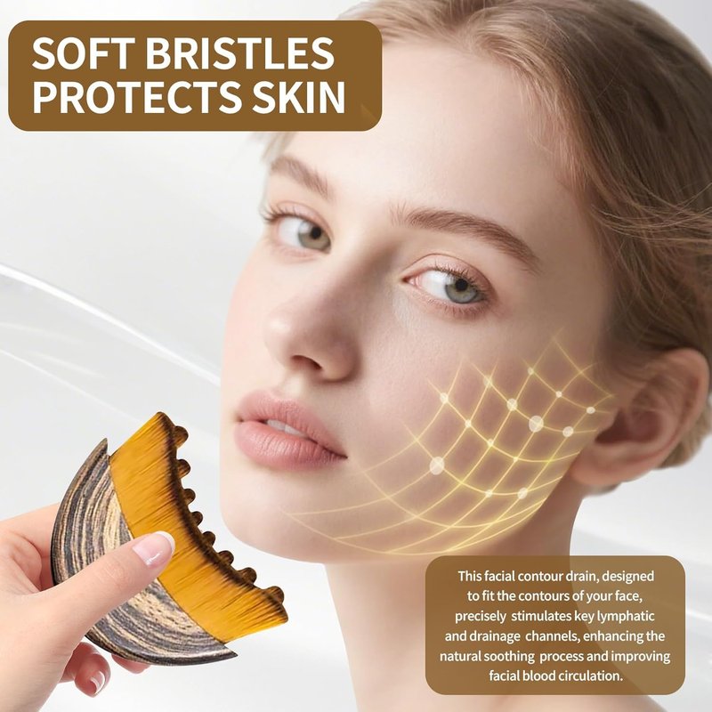 New Lymphatic Contour Face Brush,Chin & Facial Sculpting Designed to Fit Precisely and Relieve Fatigue Detox & Lift, Improves Skin Glow & Absorption (1 Pcs)