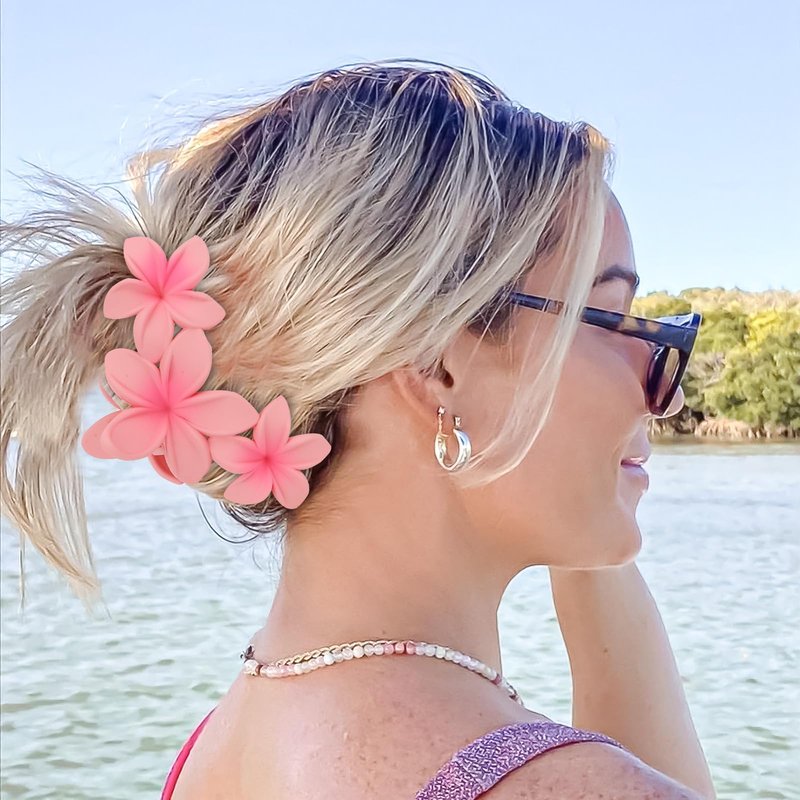 Amariver Hair Clip, 4PCS Flower Hair Claws for Women & Girls, Tropical Style, Strong Hold, Acrylic, Floral Theme, Hair Accessories for Thick Thin Hair, Party, Wedding, Beach, Versatile Use
