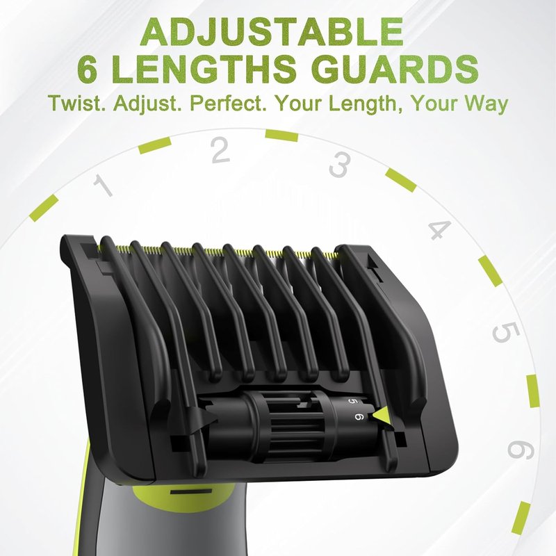Skiennix 6-in-1 Adjustable Trimmer Guards - Versatile Guide Combs with 6 Length Settings (1-6mm)