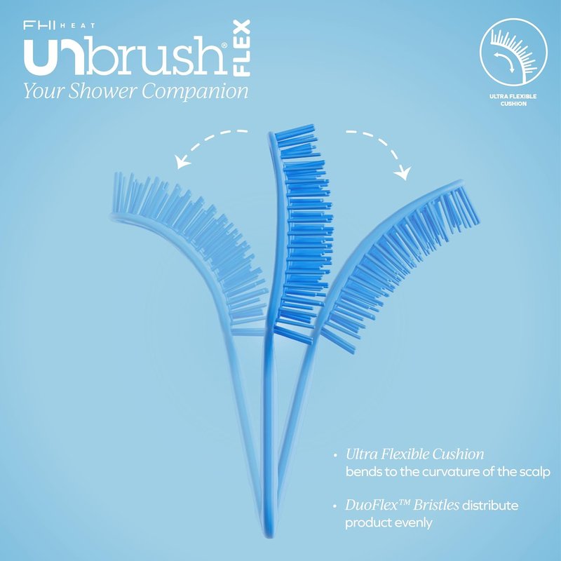 FHI Heat Detangling Brush - Ultra-Flexible Pain-Free Hair Tool with DuoFlex Anti-Static Bristles | Perfect for Tangles & Scalp Massage