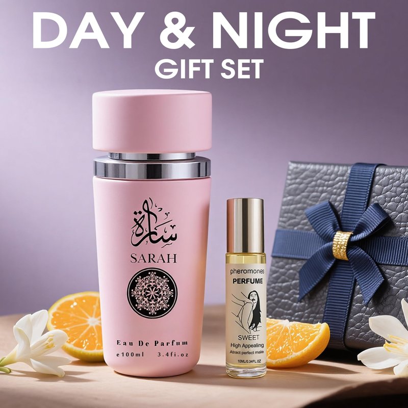 AFLUXE Women's Perfume Set 100ml Eau de Parfum + 10ml Pheromone Roll On Oil | Sweet Floral Gourmand Fragrance with Vanilla | Long Lasting Scent & Attraction Boost | Gift Set for Her (Sarah)