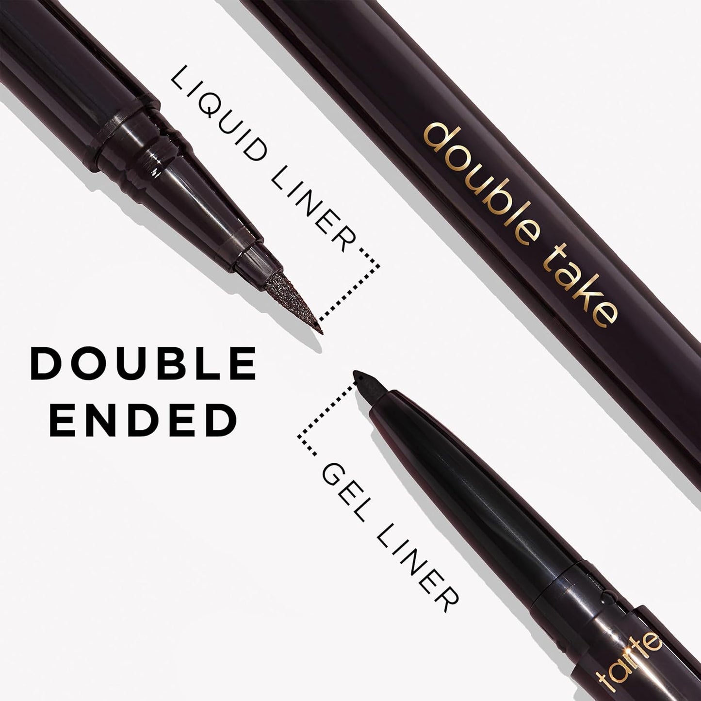 Tarte Double Take Eyeliner - 2-in-1 Waterproof Pencil for Bold All-Day Wear | Easy to Apply, Vegan, Cruelty-Free