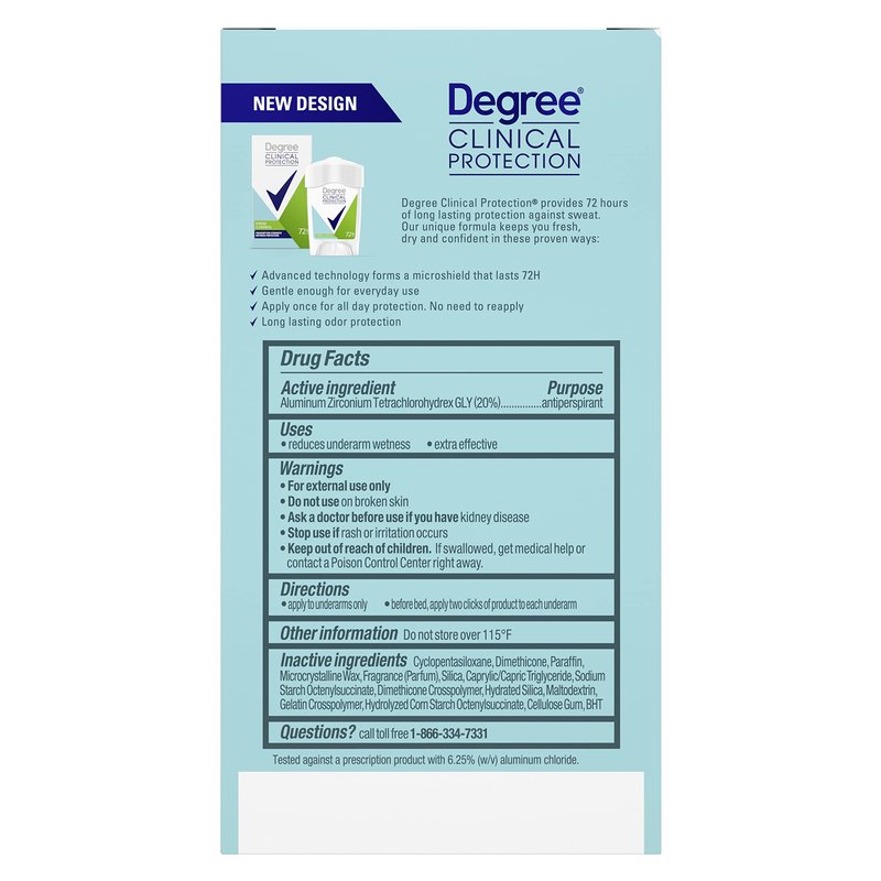 Degree Clinical Protection Antiperspirant Deodorant 72-Hour Sweat & Odor Protection Stress Control Antiperspirant for Women 1.7 oz