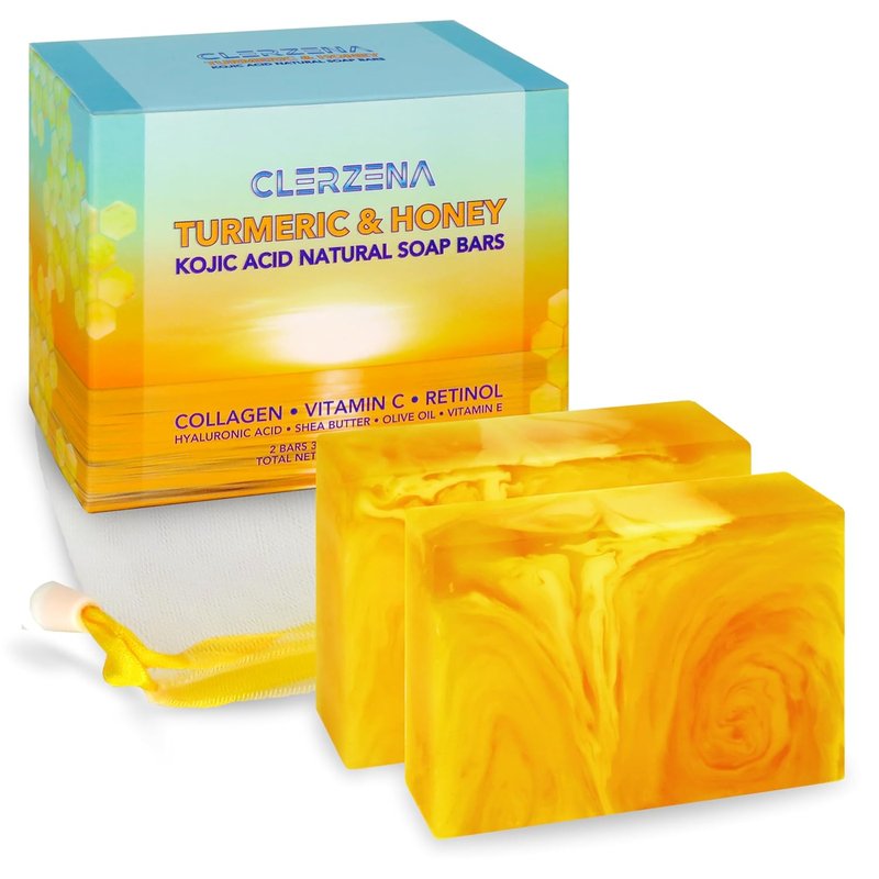 Honey Kojic Acid & Turmeric Soap - Dark Spot Remover with Vitamin C, E, Retinol | Unisex Soap Bar