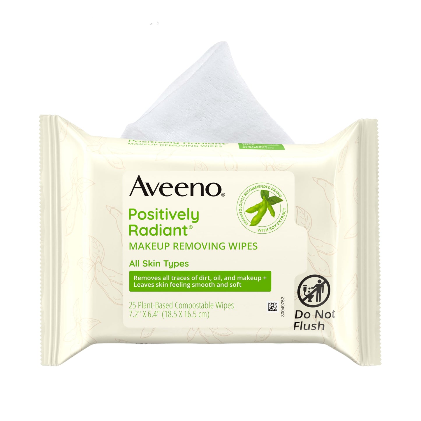 Aveeno Positively Radiant Alcohol Free Makeup Removing Wipes for Face, Ultra Soft, Gentle, Non-Comedogenic Facial Cleansing Wipes Leave Skin Feeling Clean & Soft, Sulfate Free, 25 Ct