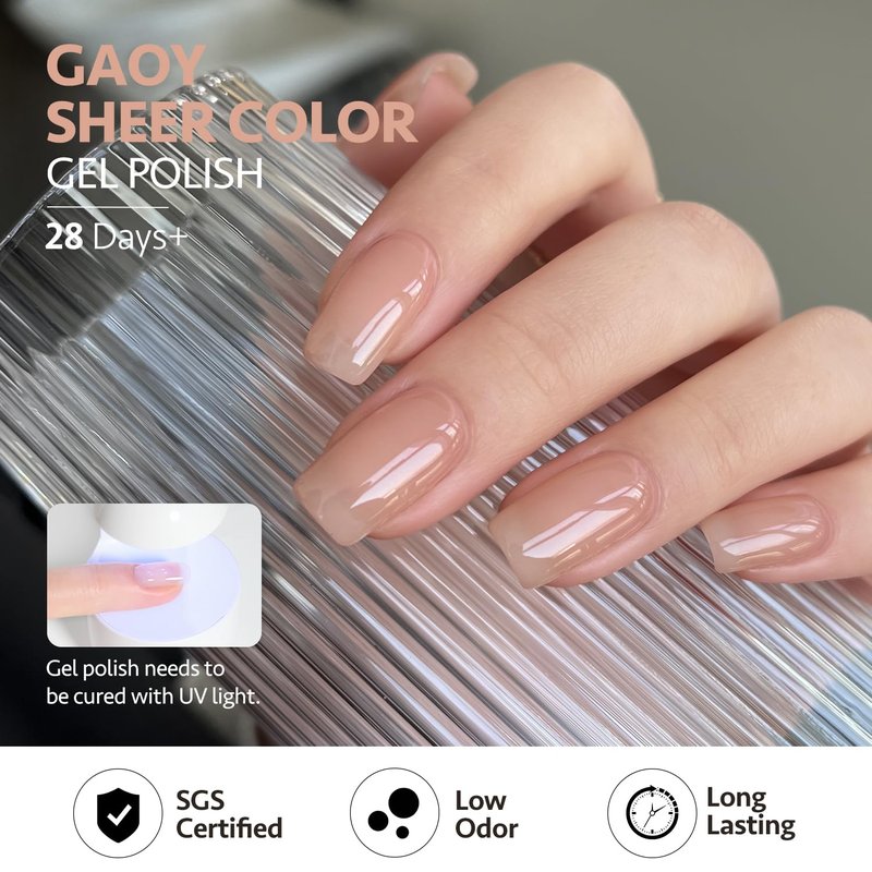 Nude Jelly Gel Nail Polish - 16ml Sheer Translucent Soak Off Formula | UV Light Cure for DIY Nail Art, 3054 Brick Nude