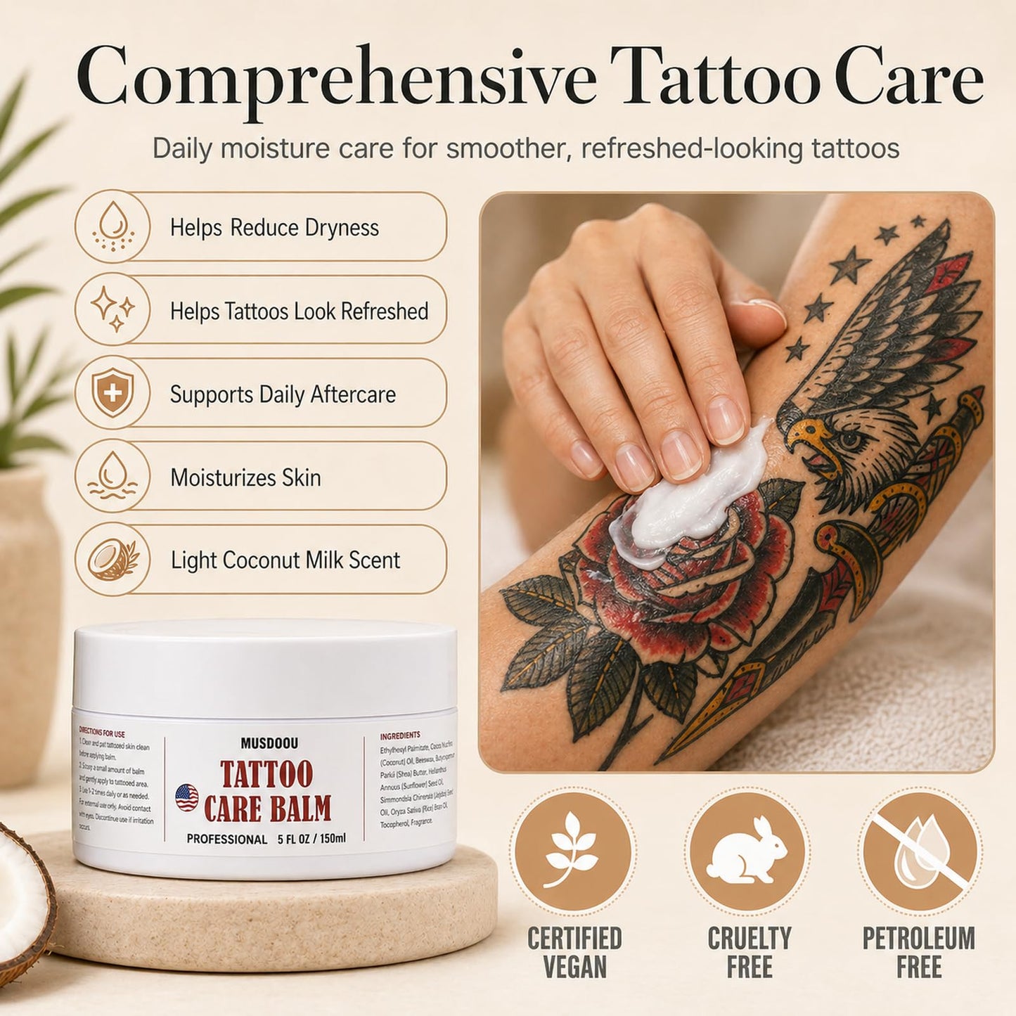 Tattoo Aftercare Kit,Dad Gifts for Fathers Day,10oz Tattoo Balm and 7oz Foam Soap,Moisturizes and Helps Protect Tattooed Skin,Revives New & Old Tattoo Appearance,pH Balanced Piercing & Tattoo Cleanser