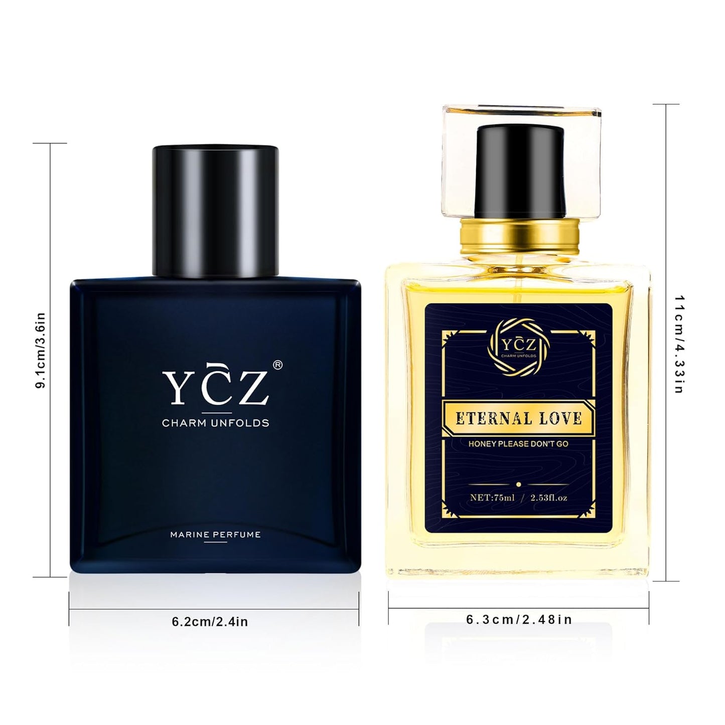 Ycz Cologne for Men - Long-Lasting Marine & Spicy Wood Fragrance | 1.7oz Sleek Bottle for Elegant Gifts