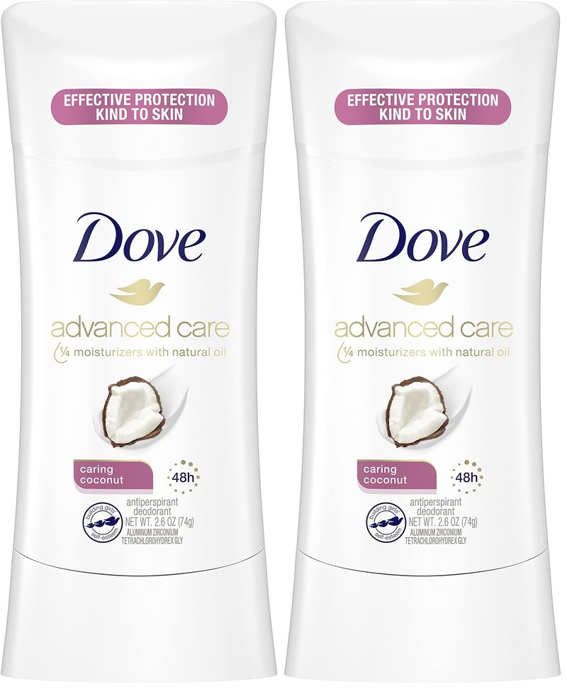 Dove Antiperspirant Deodorant with 48 Hour Protection Caring Coconut Deodorant for Women 2.6 oz (Pack of 2)