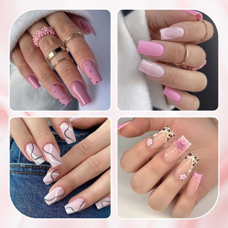 Medium Square Gel Nail Tips - Half Matte Full Cover Acrylic | 312pcs, 12 Sizes for DIY Nail Art