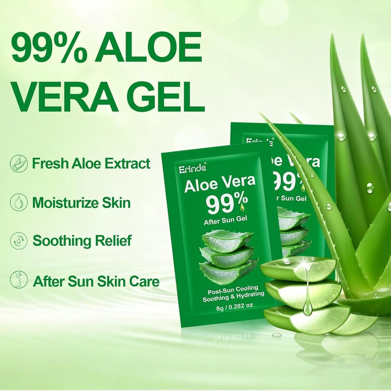 Aloe Vera Gel Travel Size 30 Pack | 99% Pure Soothing Hydration for Face, Hair & Body