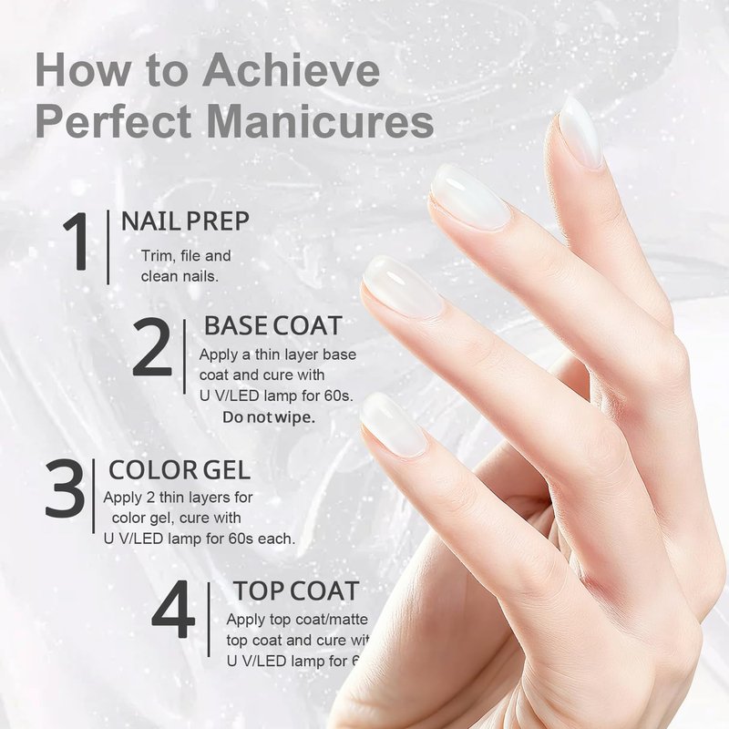 JODSONE Jelly White Gel Nail Polish - Elegant Crystal Gloss for DIY Nail Art | 18ml Large Capacity