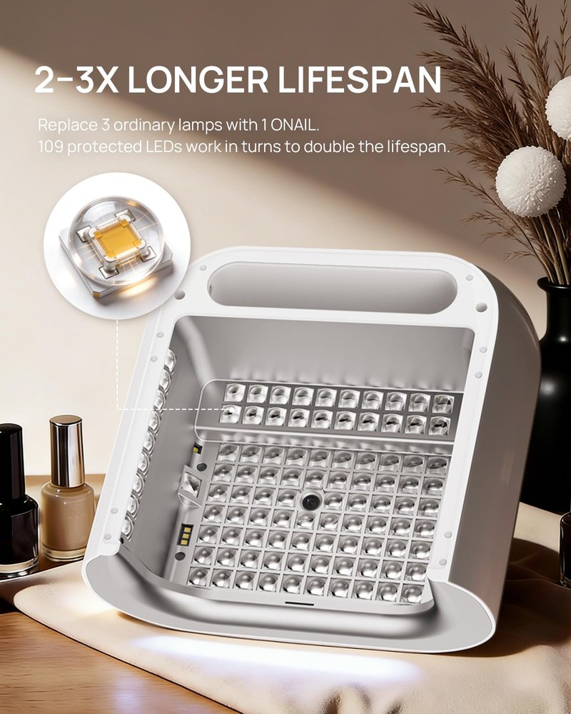 AI UV LED Best Nail Lamp-O NAIL AI Precision Scan,Reduce Excess UV Skin Damage-2in1 AI Computer&Nail Dryer with HD Visible Screen,109 LEDs 2X Faster Curing,Nail Curing Lamp for Salon and Home Pink