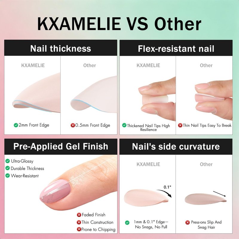 Bright Pink Chrome Press On Nails - Shiny Cat Eye Extra Short Almond | 32 Pcs Reusable Thick Glazed Kit in 16 Sizes