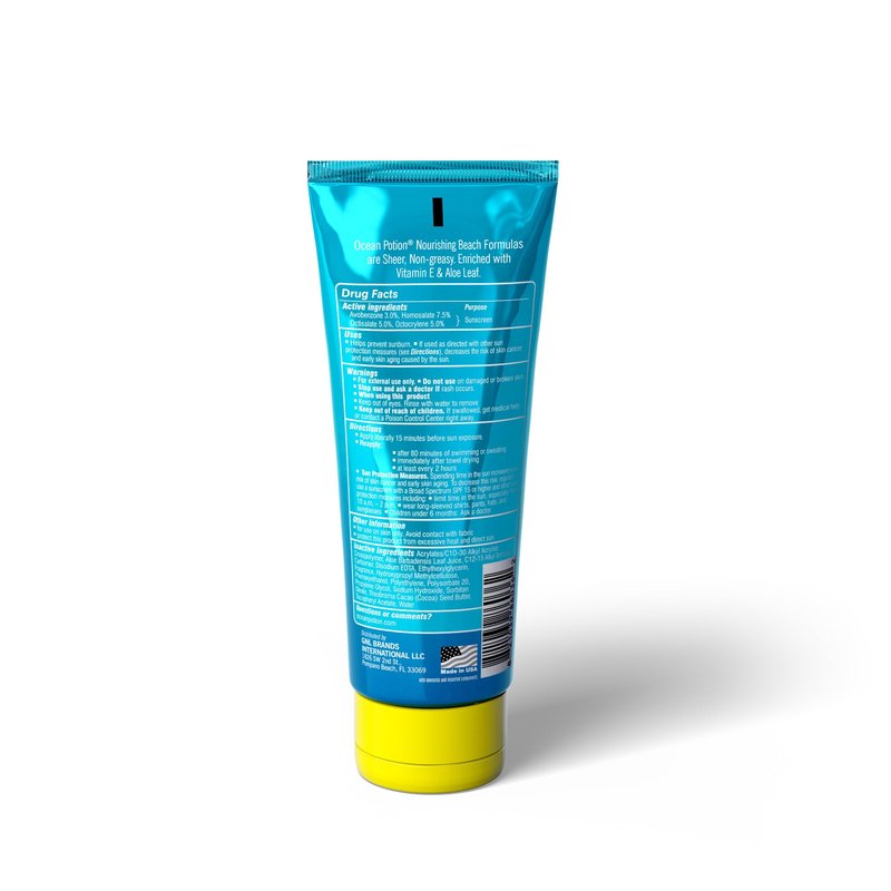 Ocean Potion SPF 50 Sunscreen Body Lotion, Broad Spectrum UVA/UVB Protection with Aloe and Vitamin E, Water-Resistant Non-Greasy Travel Size Sunscreen, 3.4 oz