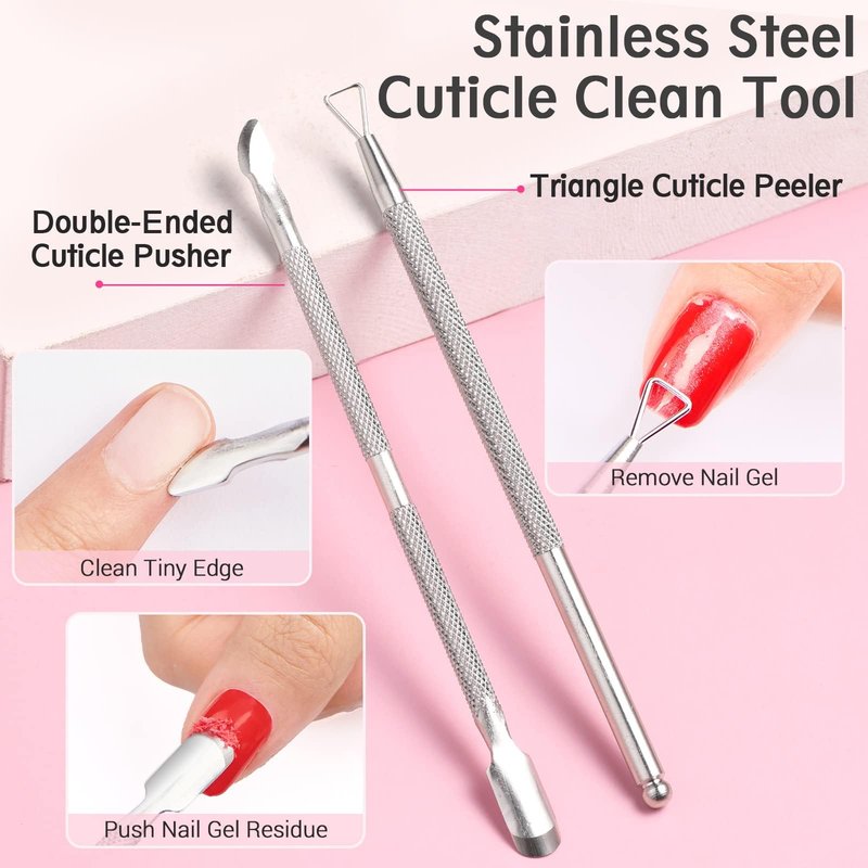 AZUREBEAUTY Nail Polish Gel Remover Tools Kit with Nail Clips, 150ml Remover Bottle, 10ml Cuticle Oil, 100 Nail Remover Cotton Balls, Cuticle Pusher Peeler Brush, 100/180 Nail File, Nail Art Tools Set