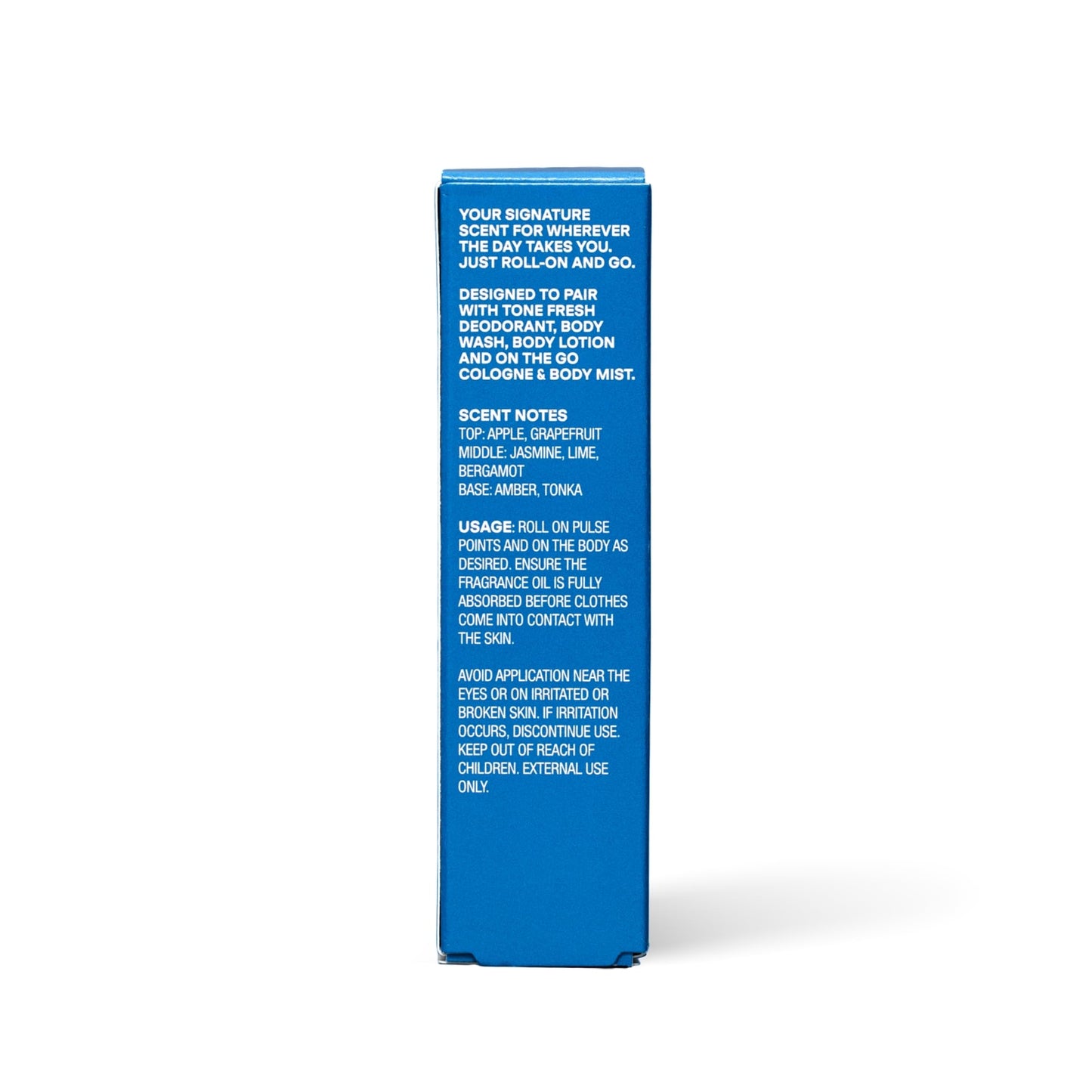 TONE Roll-on Fragrance Oil for Men, Fresh, Fragrance Oil with Notes of Amber, Bergamot, and Jasmine, 0.85 fl oz