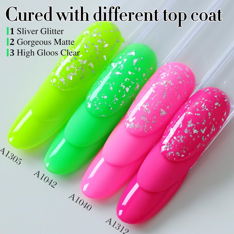 Double Rhythm 15ML Gel Nail Polish Pure Sheer Same Color Same Bottle Soak Off Gel Polish Art Manicure Salon DIY at Home for Women (Bright Green-A1042)