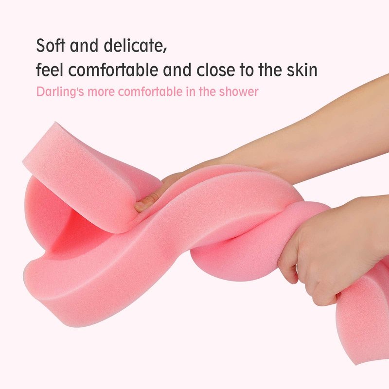 KECUCO Baby Bath Cushion Infant Bath Mat, Pad & Sponge for Toddler, Infant & Newborn (Pink-Style4)