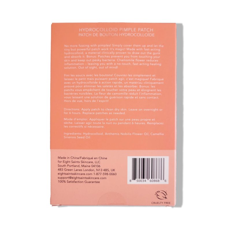 Eight Saints Hit the Spot Acne Pimple Patches For Face, Fast Zit and Blemish Reduction Patch, Ultra Thin Patches, with Hydrocolloid, Chamomile and Green Tea (36 Count)