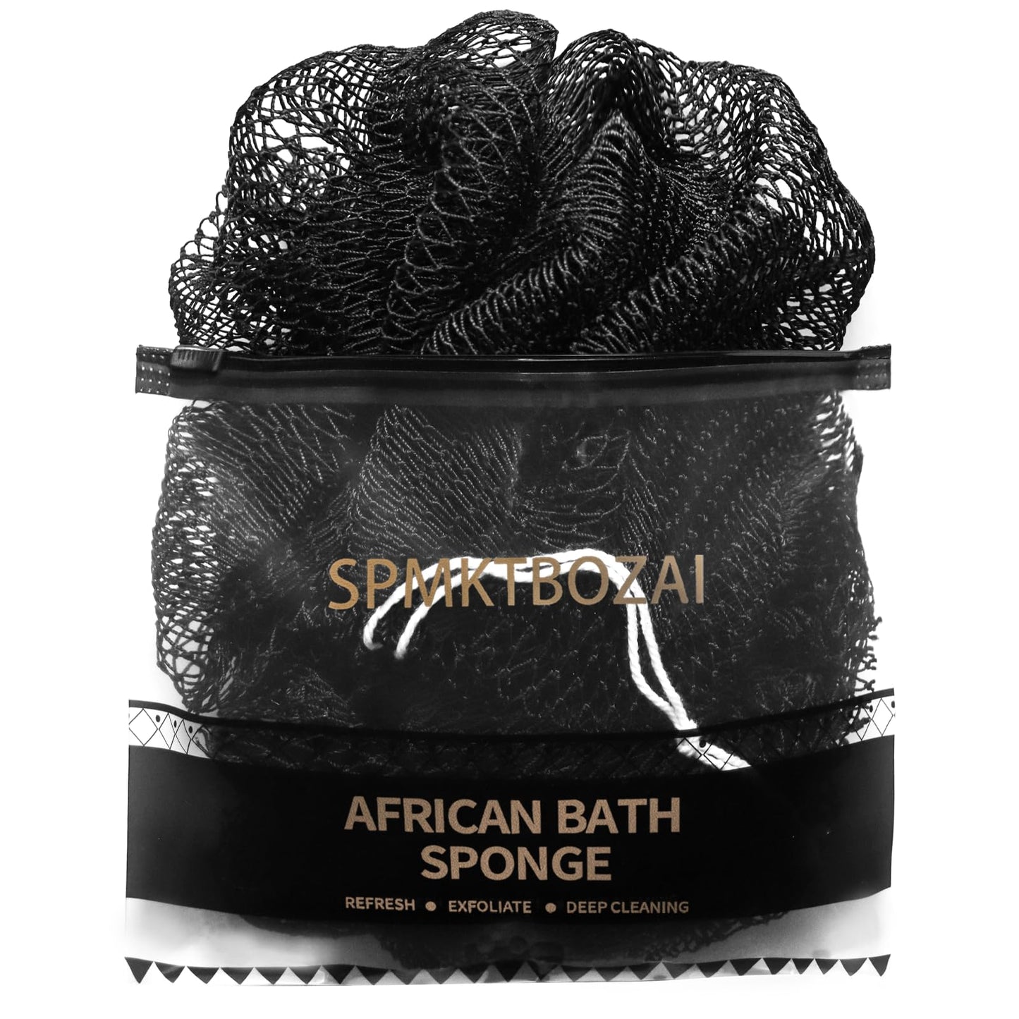 SPMKTBOZAI Authentic African Net Sponge; Long Exfoliating Body Scrubber; Traditional African Washcloth for Dead Skin & Smooth KP; Hygienic Fast Dry Loofah Alternative; for Men & Women