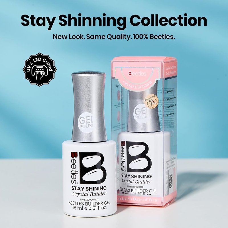 Beetles HEMA-Free Builder Nail Gel - Clear Strengthening Formula for Weak Nails | Ideal for DIY Salon Use