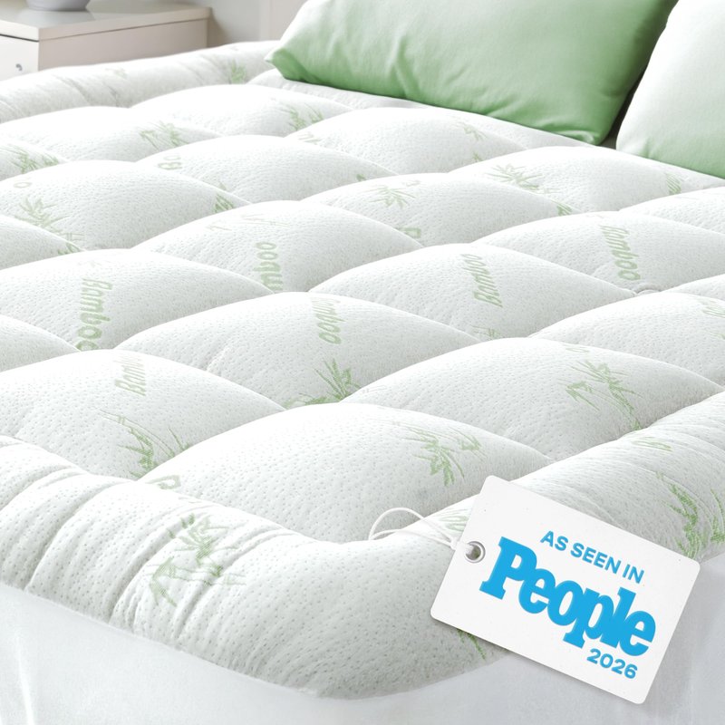 Niagara Sleep Solution Ultra Soft Twin Size Mattress Topper - Rayon Derived from Bamboo Pillow Top Mattress Pad for Back Pain Relief - Naturally Cooling for Hot Sleepers, Green