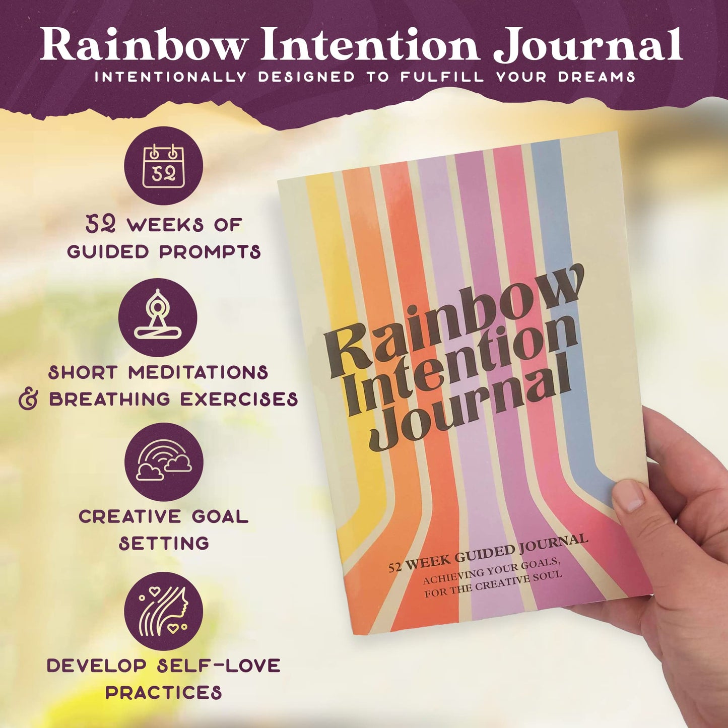 Purple Canyon Meditation Starter Kit | Sage Smudge Kit Includes Manifestation Journal, Affirmation Cards, Sage, and Palo Santo | A Guide to Meditation for Beginners