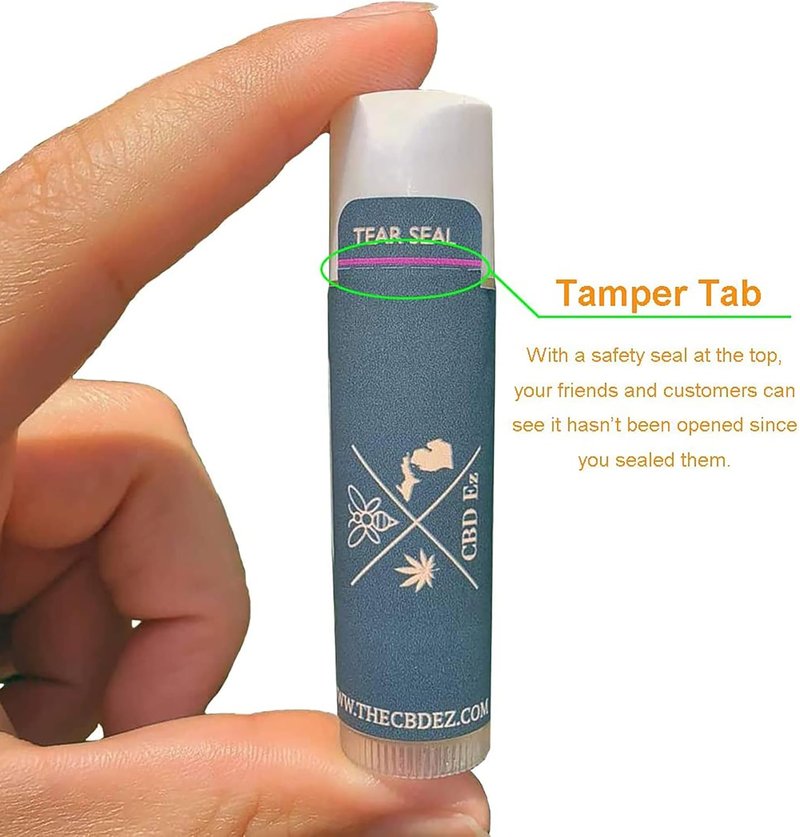 Mr-Label White Lip Balm Labels with Tamper Tab - Waterproof & Tear-Resistant - for Inkjet & Laser Printer - 2-3/16" x 2-1/8" on Letter Sheet (300 Labels)
