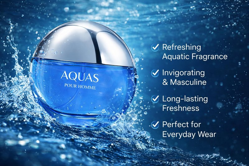 Men's Perfume with Grapefruit, Coconut, Rosemary, Moss Amber, Fresh Aquatic Fragrance, Luxurious Cologne for Men, 100ml / 3.4 fl.oz