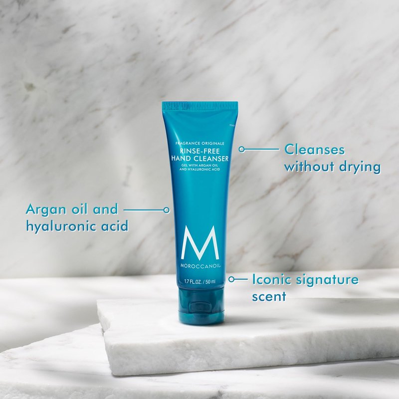 Moroccanoil Rinse-Free Hand Cleanser with Hyaluronic Acid, 1.7 Fl. Oz (Pack of 2)