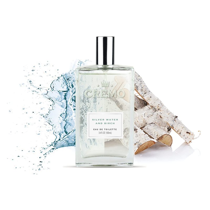 Cremo Silver Water & Birch Cologne Spray, A Crisp Scent with Notes of Forest Moss, Lavender and White Birch, 3.4 Fl Oz