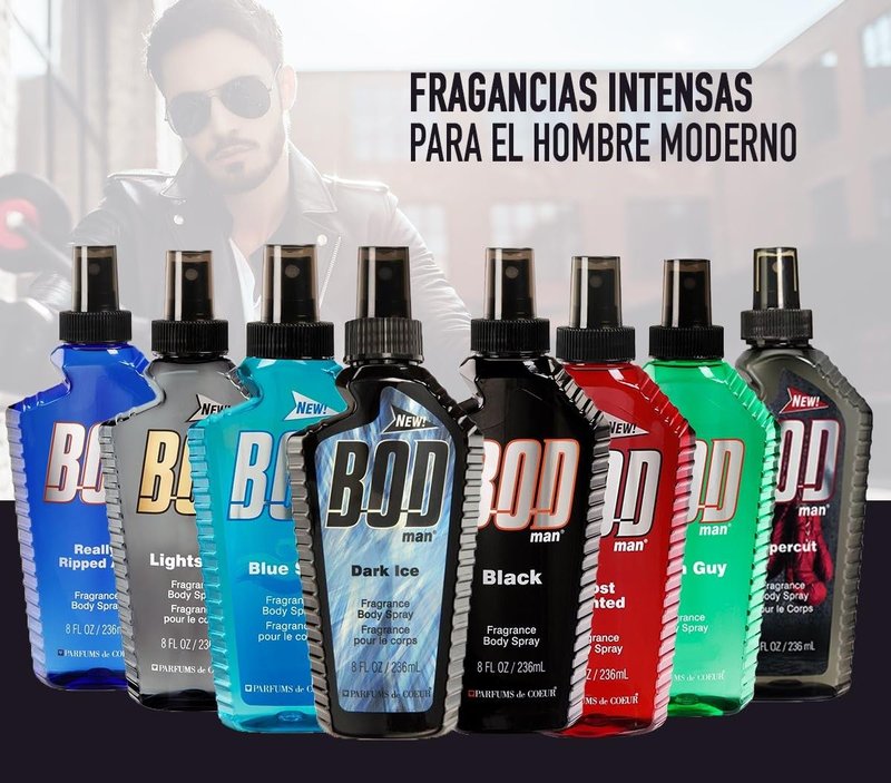 BOD man Parfums De Coeur Lights Out Fragrance Body Spray for Men, 8 Ounce