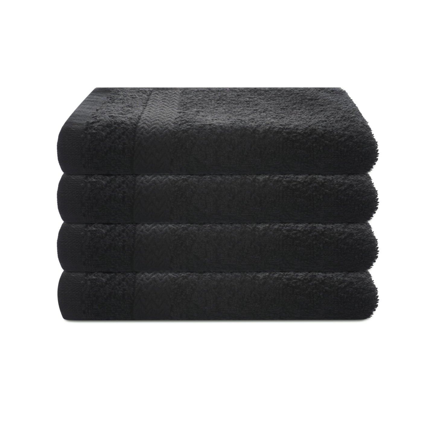 13 x13 Inches, Premium Wash Cloths Set,100% Cotton Ring Spun, Absorbent and fast dry, Soft Feel Essential Washcloths for Bathroom, Spa, Gym, and Face, fingertip towel,Daily use (Pack of 4) Black
