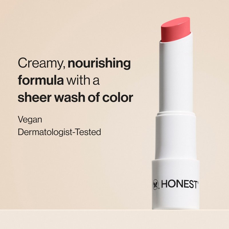 Honest Beauty Moisturizing Vegan Tinted Lip Balm, Antioxidant-rich, Acai Extracts, Avocado Oil, Paraben-Free, Cruelty Summer, Melon