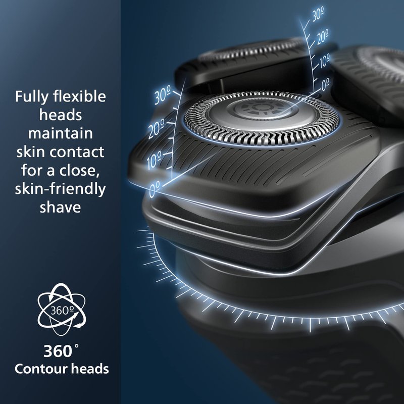 Philips Norelco Shaver 6000, Rechargeable Wet & Dry Shaver with 2-in-1 Click On Beard Styler (5 Length Settings) and Precision Trimmer, S6600/90 (Renewed)