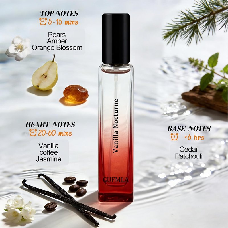 Pheromone Perfume for Women - Amber Vanilla Eau Fraiche | Long-Lasting 0.51 Fl Oz Travel Size Spray