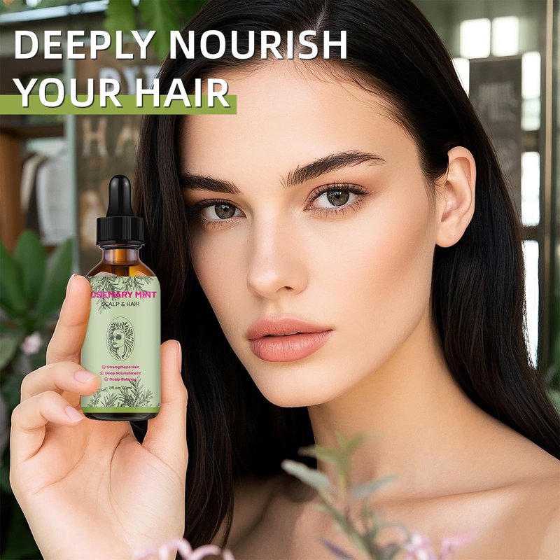 Rosemary Mint Scalp & Hair Oil – Strengthening & Nourishing Treatment for Hair Growth, Dry Scalp & Breakage – Natural Botanical Blend – 2 fl oz