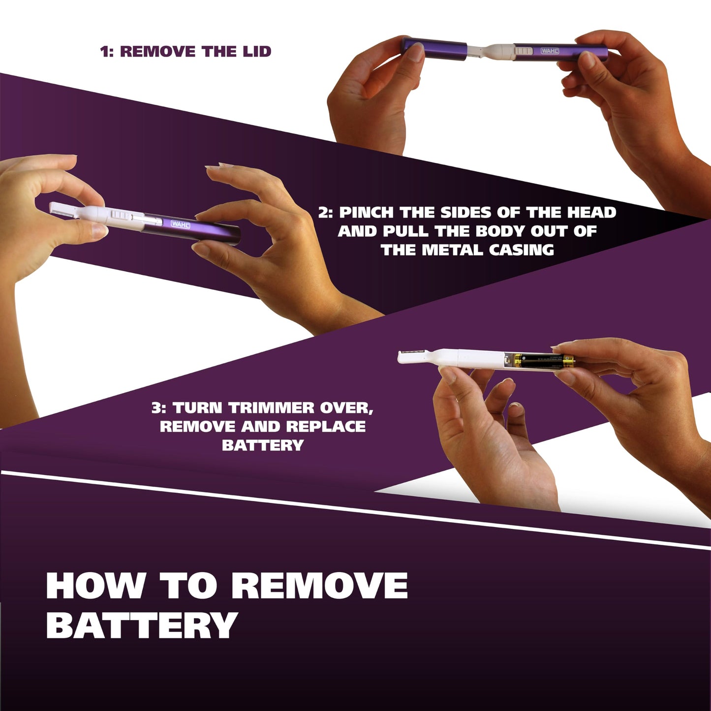 Wahl Clean & Confident Female Battery Pen Trimmer with Rinseable Blades for Eyebrows, Facial Hair, & Light Grooming- Hygienic Grooming & Easy Cleaning with Battery Included - Model 5640-100
