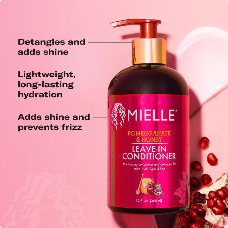 Mielle Organics Pomegranate & Honey Leave-In Conditioner + Honey Curl Smoothie Bundle